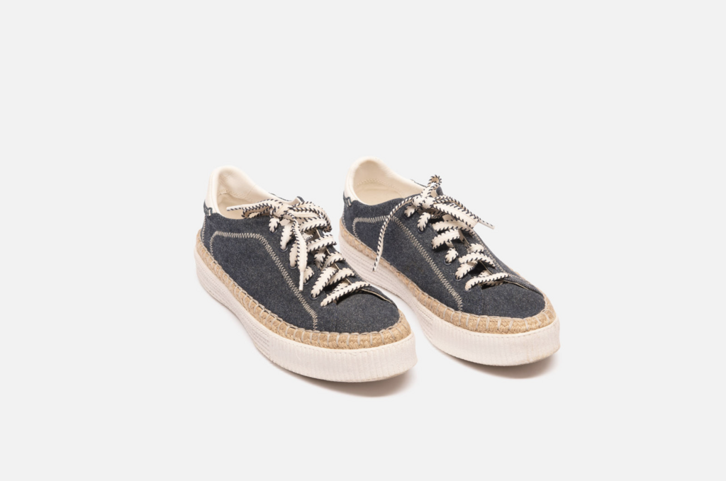 Chloe Blue Canvas Espadrille Sneakers