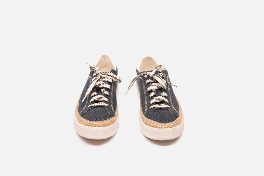 Chloe Blue Canvas Espadrille Sneakers