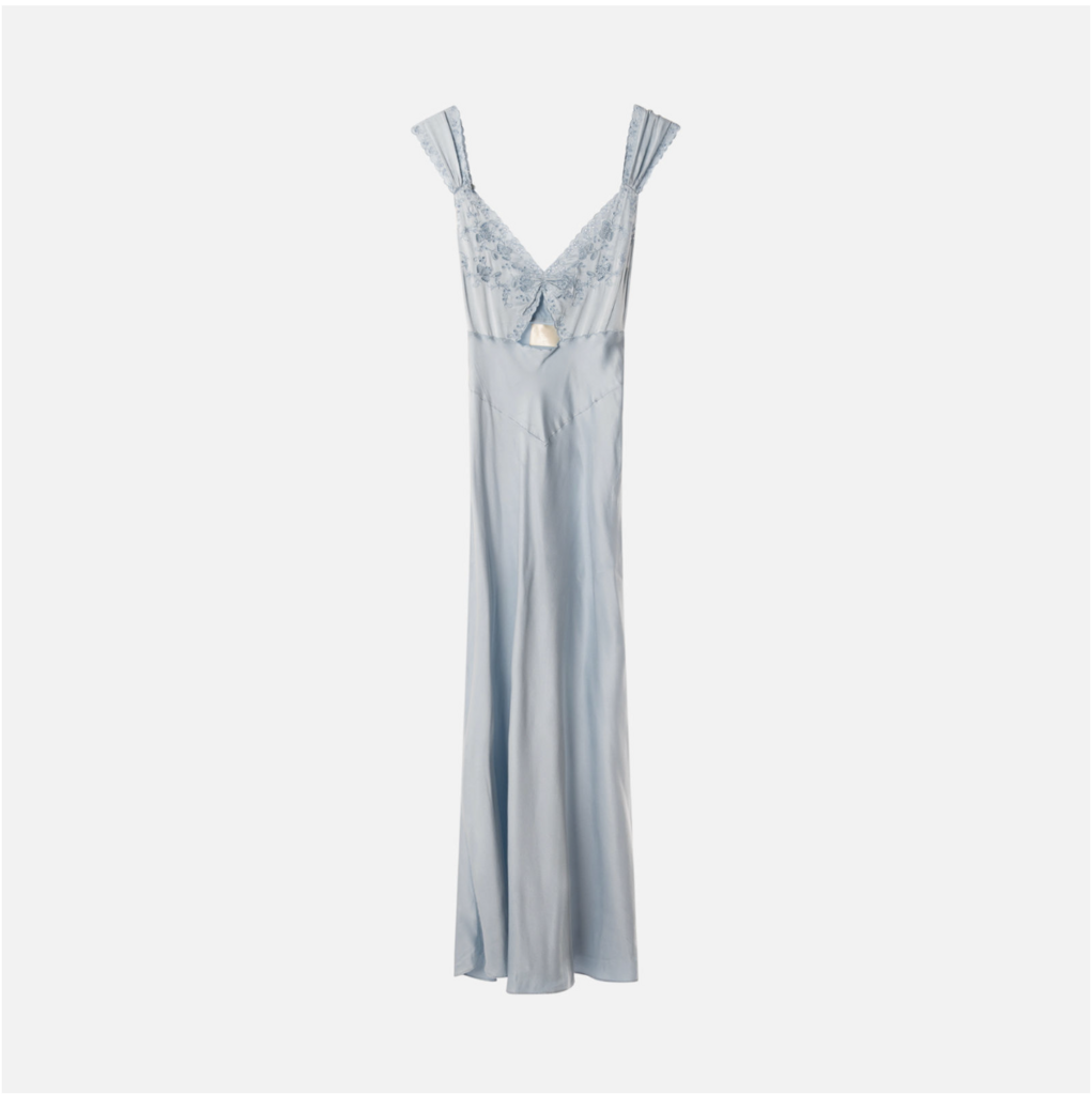 Doen Heirloom Light Blue Silk Maxi Dress