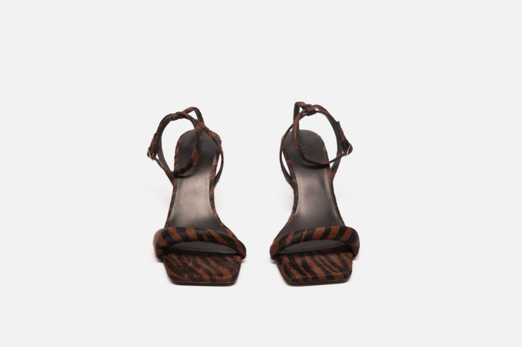 Tibi Brown Zebra Print Slingbacks