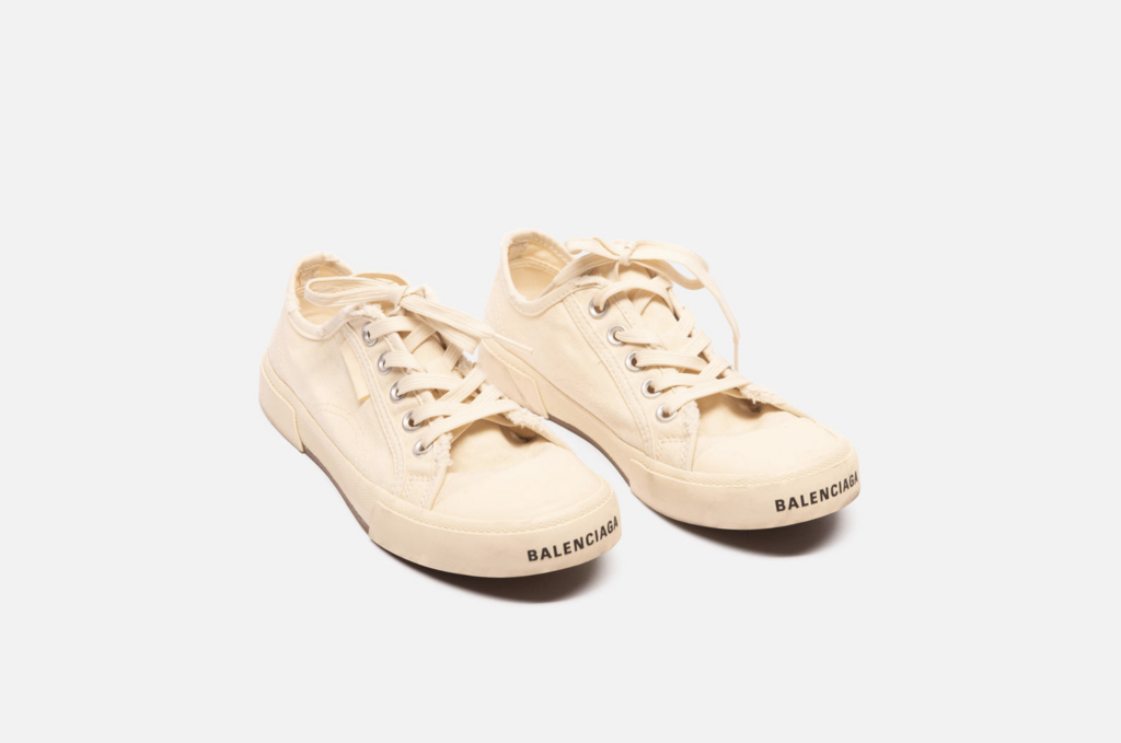 Balenciaga Cream Canvas Low Top Sneaker