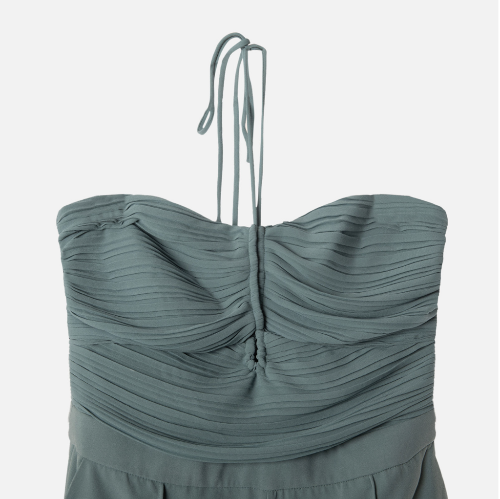 Jonathan Simkhai Blue Poly Halter Jumpsuit (NWT)