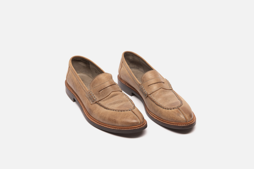 Brunello Cucinelli Brown Distressed Leather Loafer