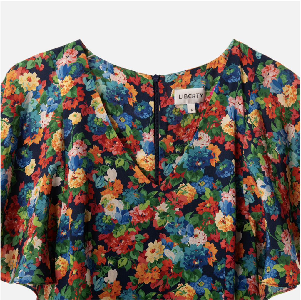 Liberty of London Multicolor Floral Silk Maxi Dress (est 550)