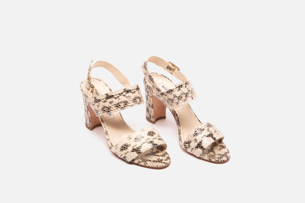 Manolo Blahnik Snakeskin Heeled Sandal
