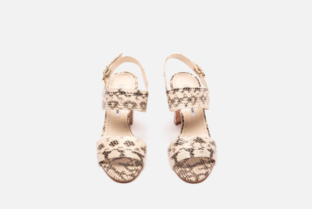 Manolo Blahnik Snakeskin Heeled Sandal