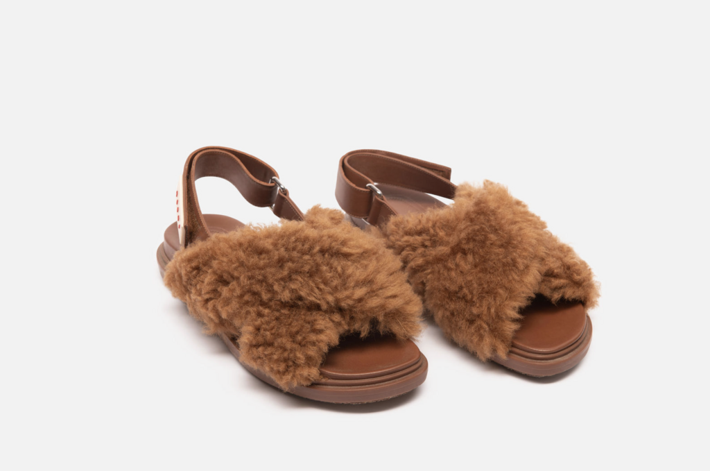 Marni Brown Shearling Sandals