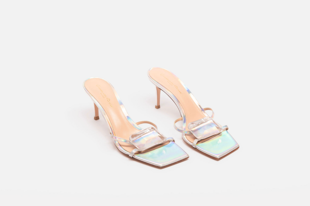 Gianvito Rossi Silver & Jewel Mules