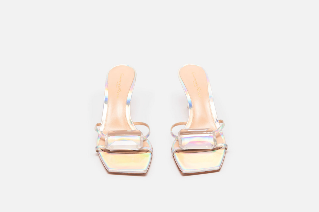 Gianvito Rossi Silver & Jewel Mules