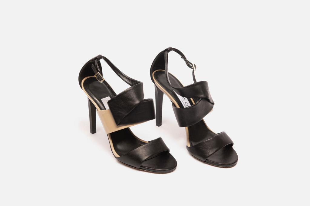 Jimmy Choo Black & Tan Leather Heels
