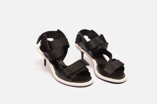 Alexander McQueen B&W Sporty Heeled Sandal