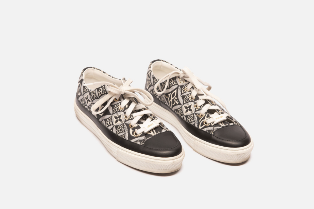 Louis Vuitton B&W Canvas & Leather Sneakers