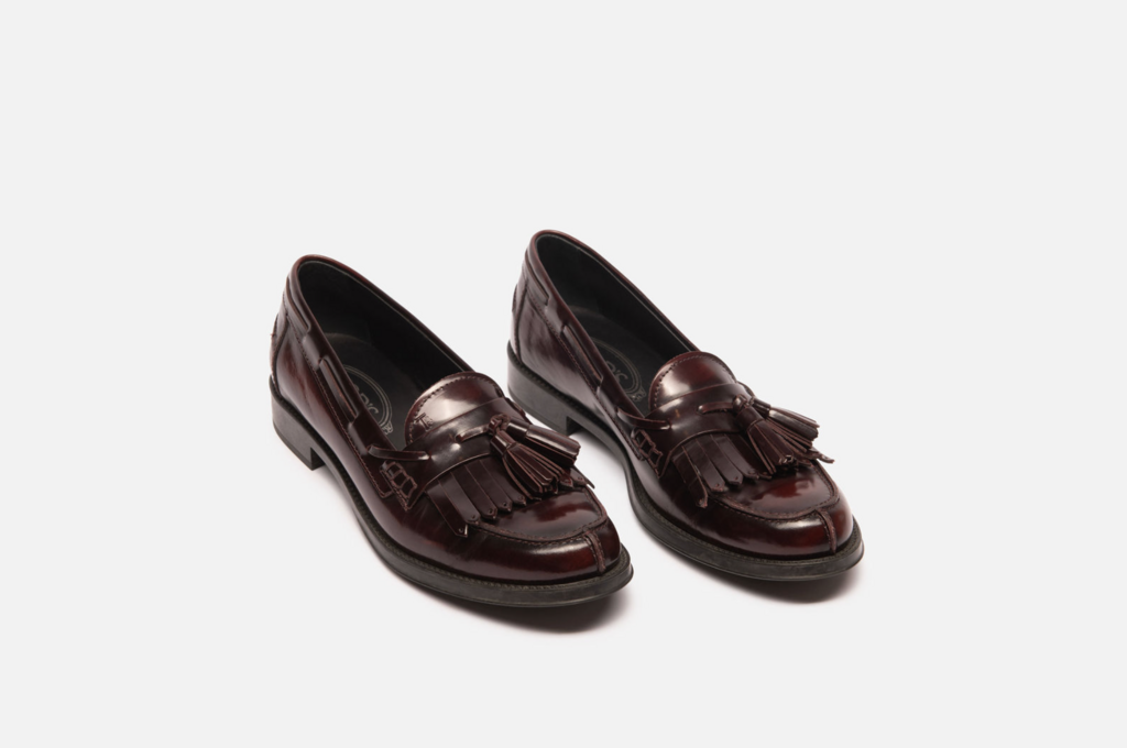 Tod's Burgundy Tassle Penny Loafer