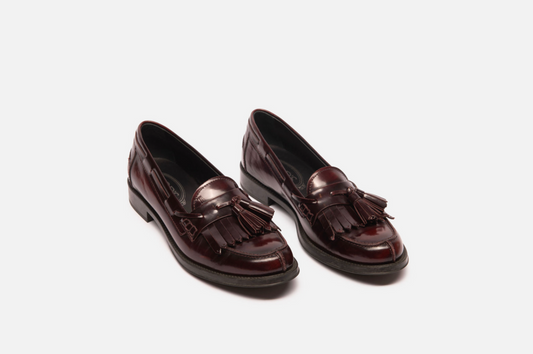 Tod's Burgundy Tassle Penny Loafer