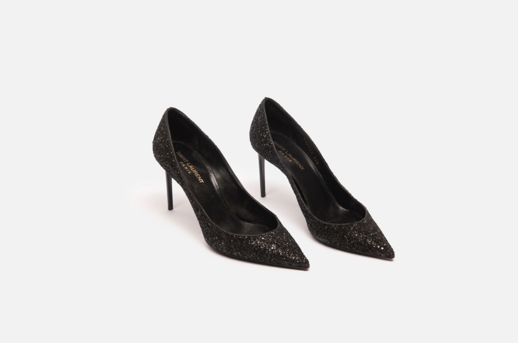 Saint Laurent Black Glitter Pumps