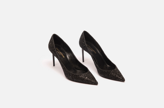 Saint Laurent Black Glitter Pumps