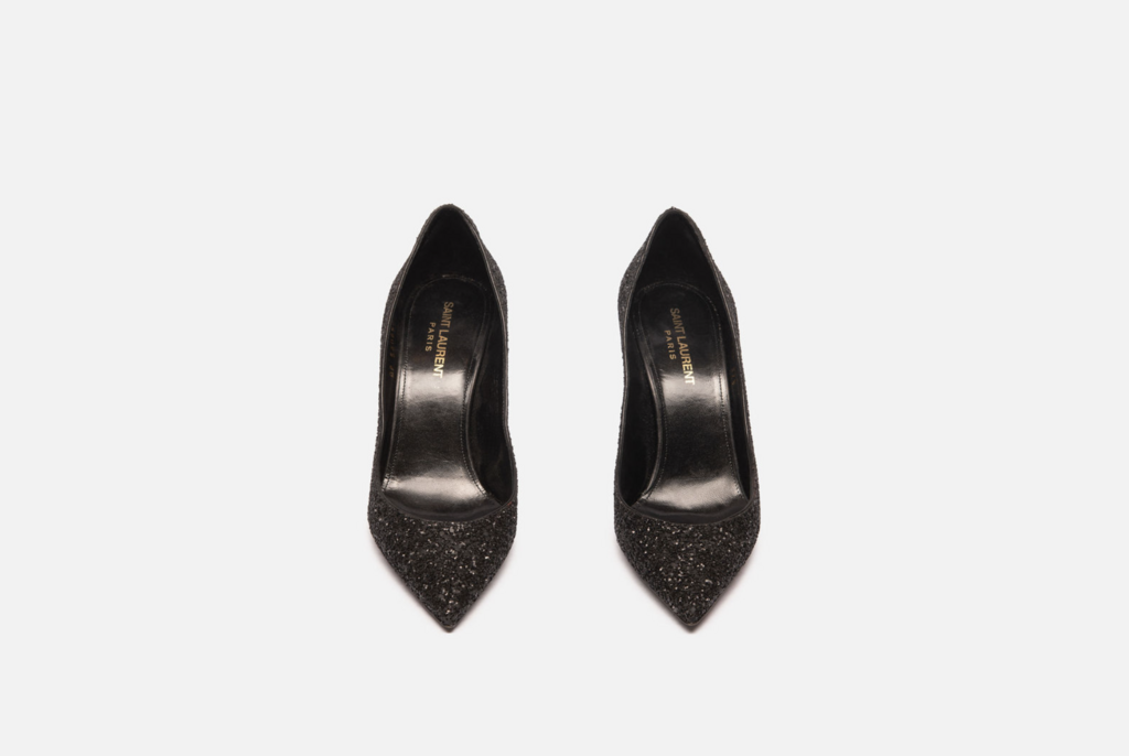 Saint Laurent Black Glitter Pumps