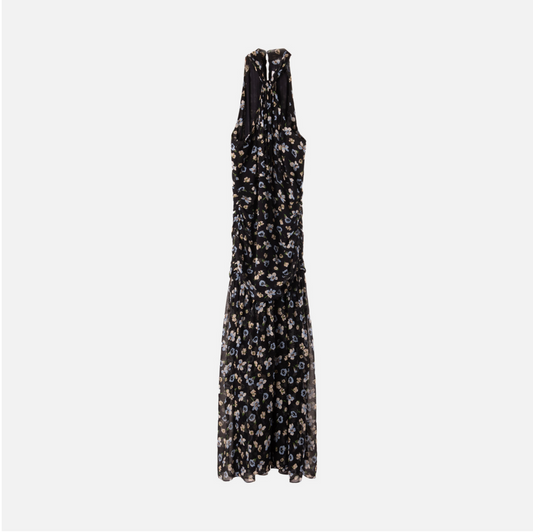 Veronica Beard Navy/Multi Floral Silk Maxi Dress (NWT $998)