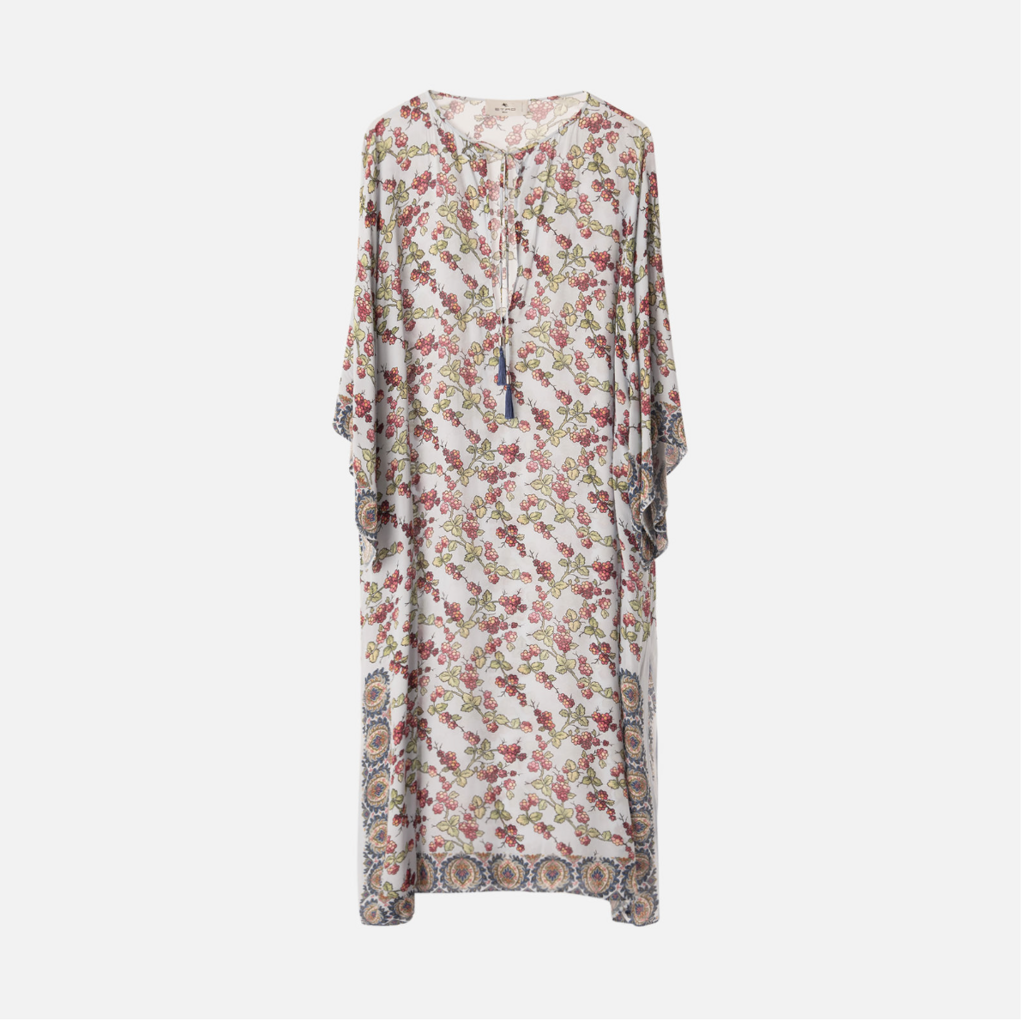 Etro Blue Viscose Printed Kaftan