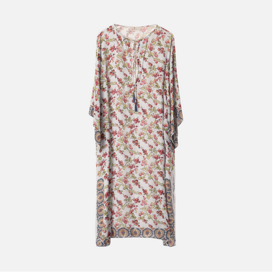 Etro Blue Viscose Printed Kaftan
