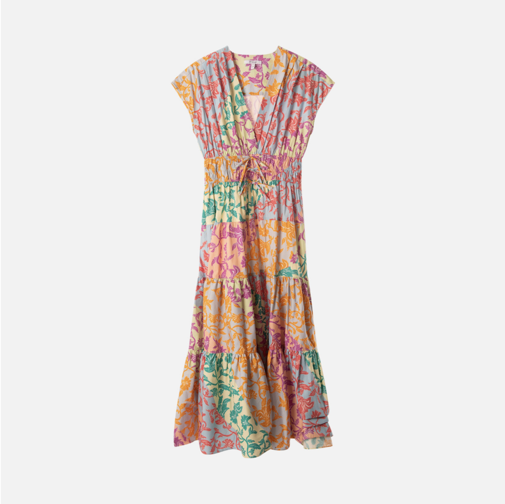 Derek Lam 10 Crosby Multi Color Floral Cotton Sleeveless Maxi Dress