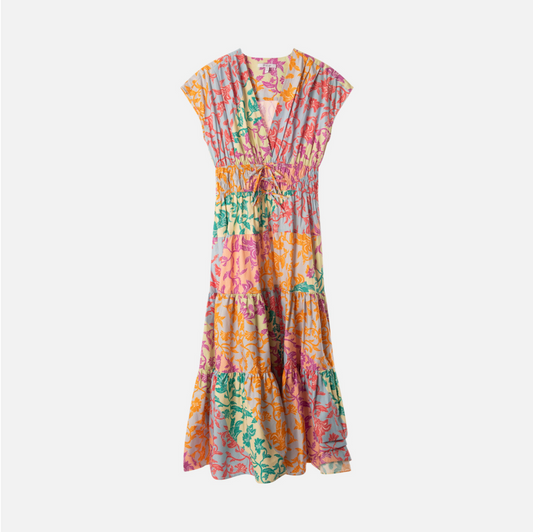 Derek Lam 10 Crosby Multi Color Floral Cotton Sleeveless Maxi Dress