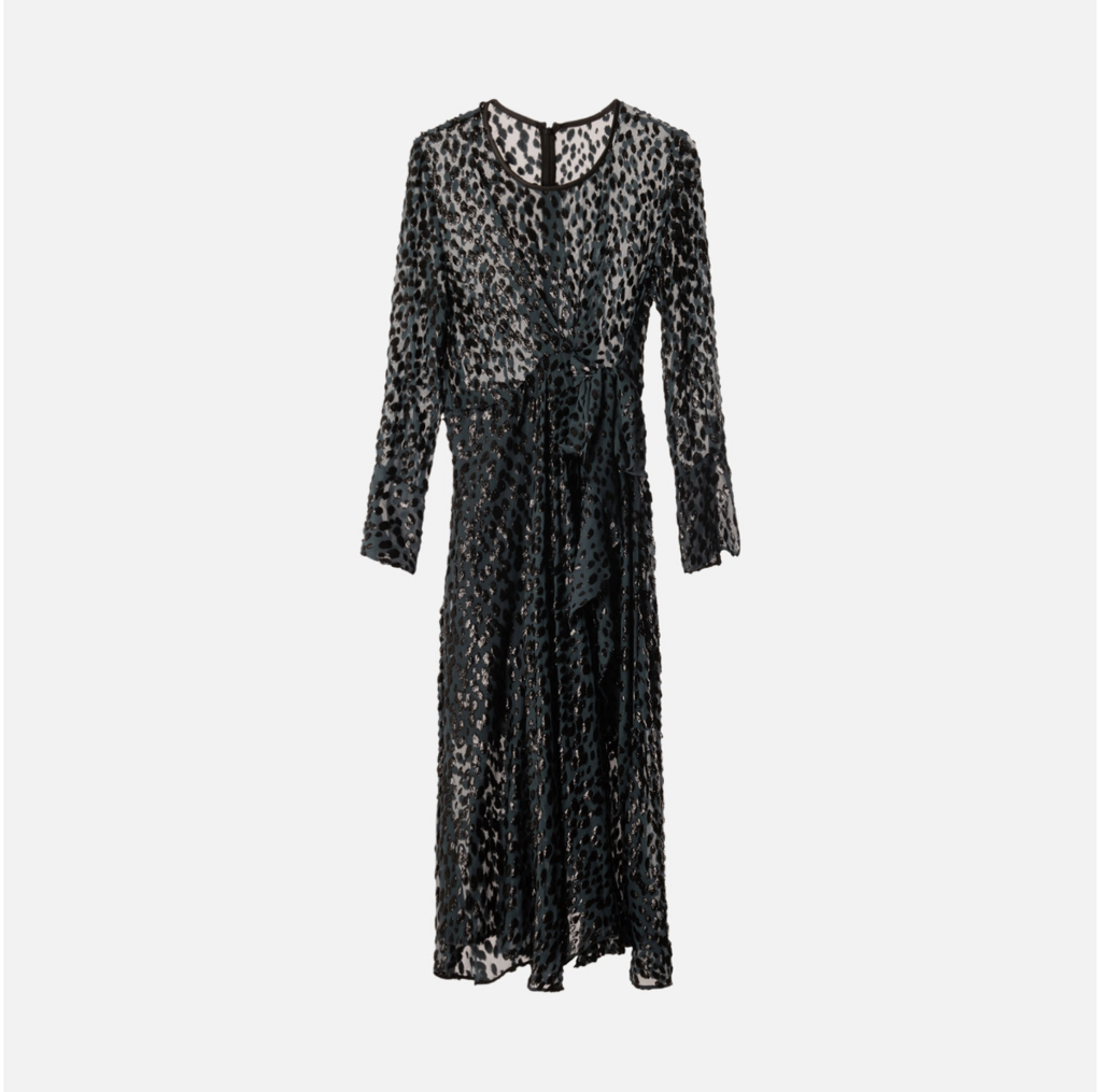 Petar Petrov Blue Tie Front Midi Dress