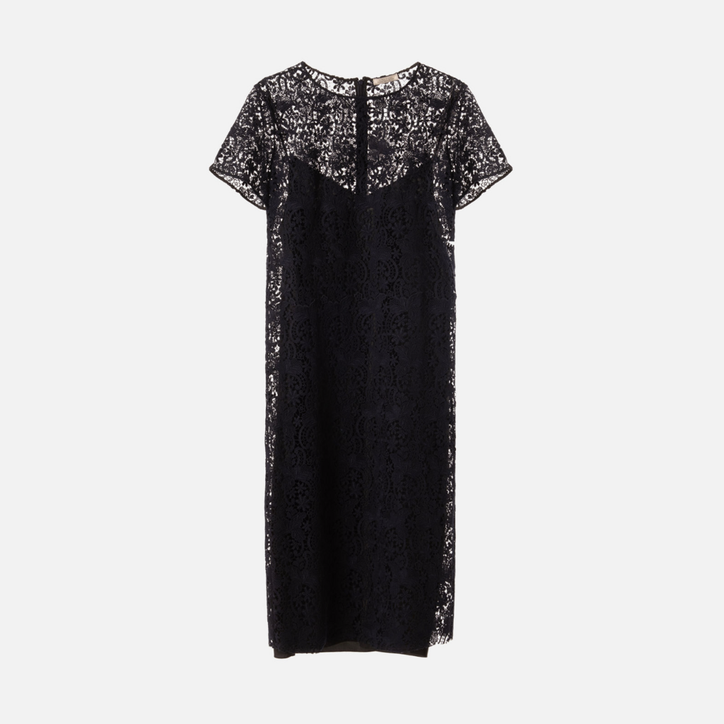 Nina Ricci Navy Lace Sheath Dress
