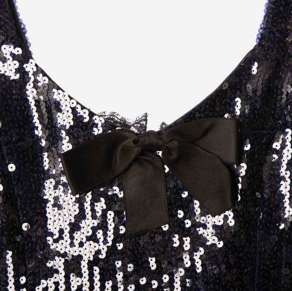Chanel Dark Purple Sequin Lace Vintage Mini Dress