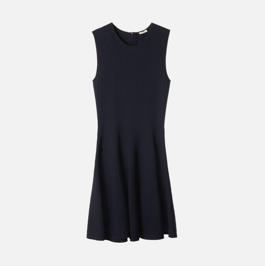 Akris Punto Navy Viscose Blend Sleeveless Mini Dress