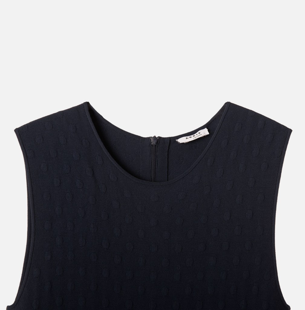 Akris Punto Navy Viscose Blend Sleeveless Mini Dress