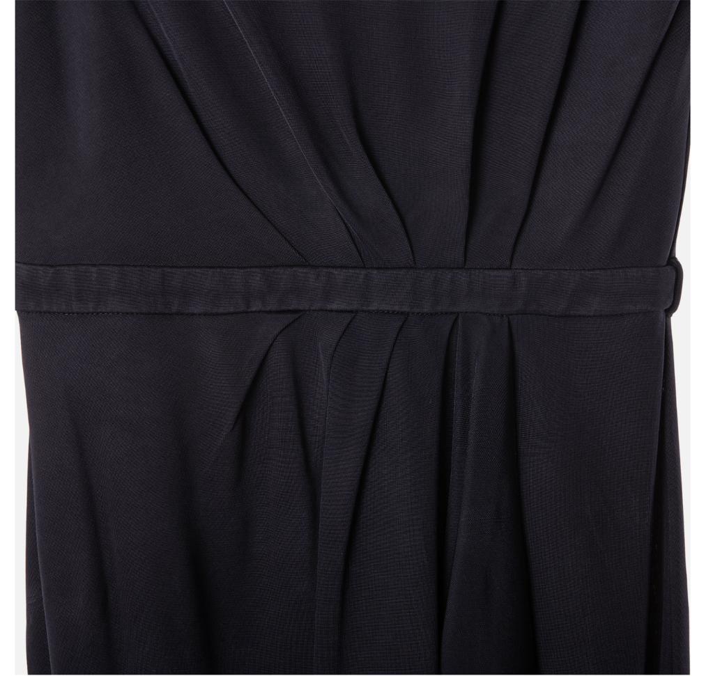 Gucci Navy Acetate Blend Draped Strapless Mini Dress