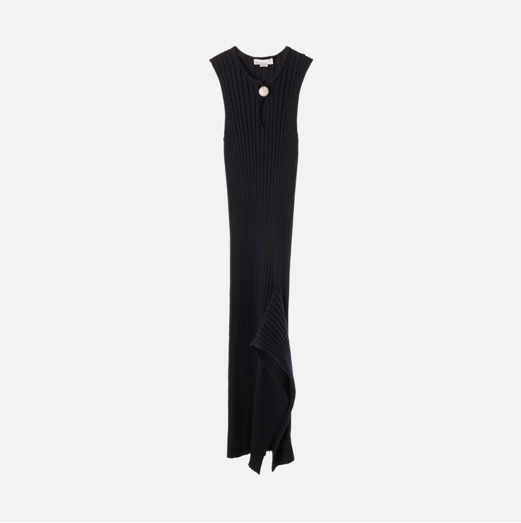 Stella McCartney Navy Cotton Ribbed Dress