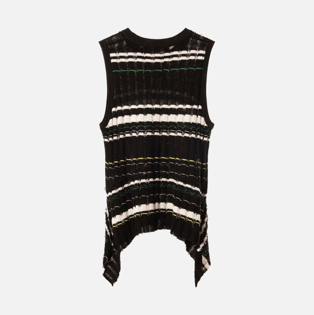 Proenza Schoulder Black Stripe Cotton/Viscose Blend Tank