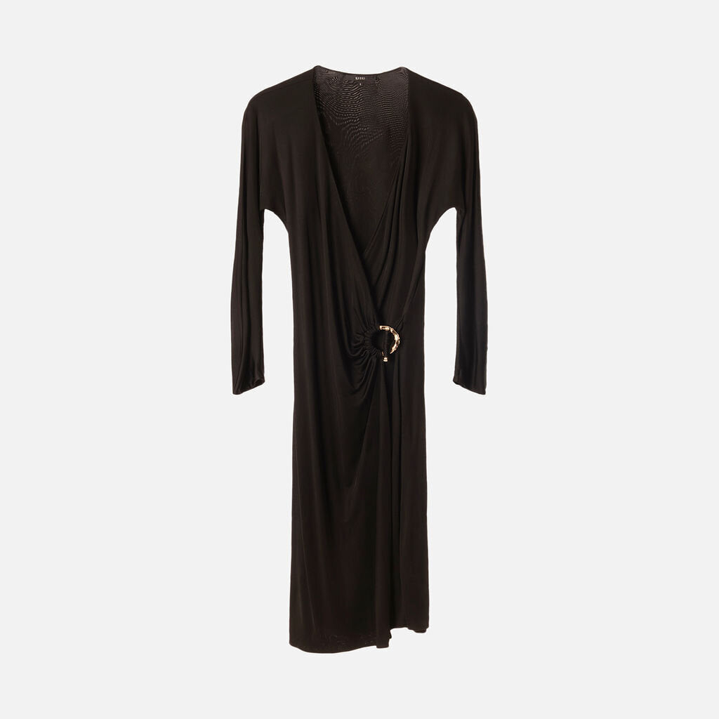 Gucci Black Viscose Bamboo-Toggle Dress (2007)