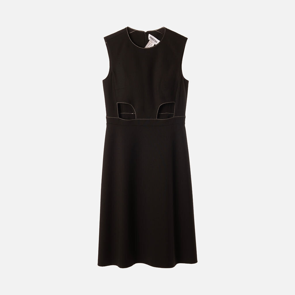 Partow Black Sleeveless Cut Out Waist Dress