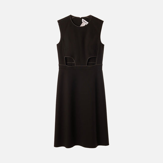 Partow Black Sleeveless Cut Out Waist Dress