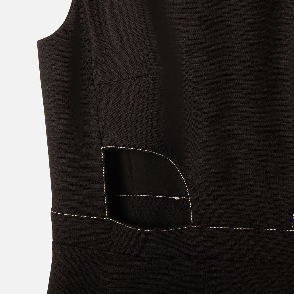 Partow Black Sleeveless Cut Out Waist Dress