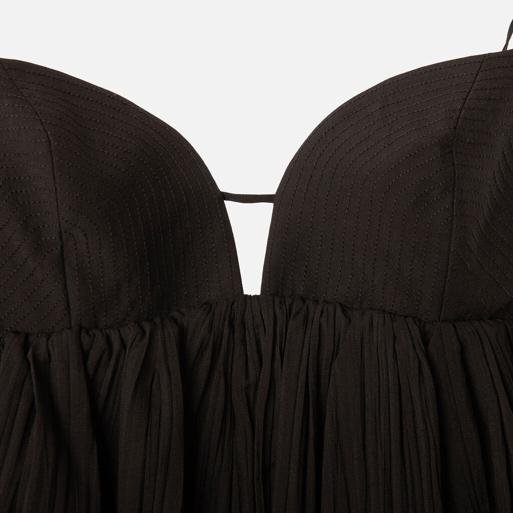 Acler Black Bubble Hem Mini Dress