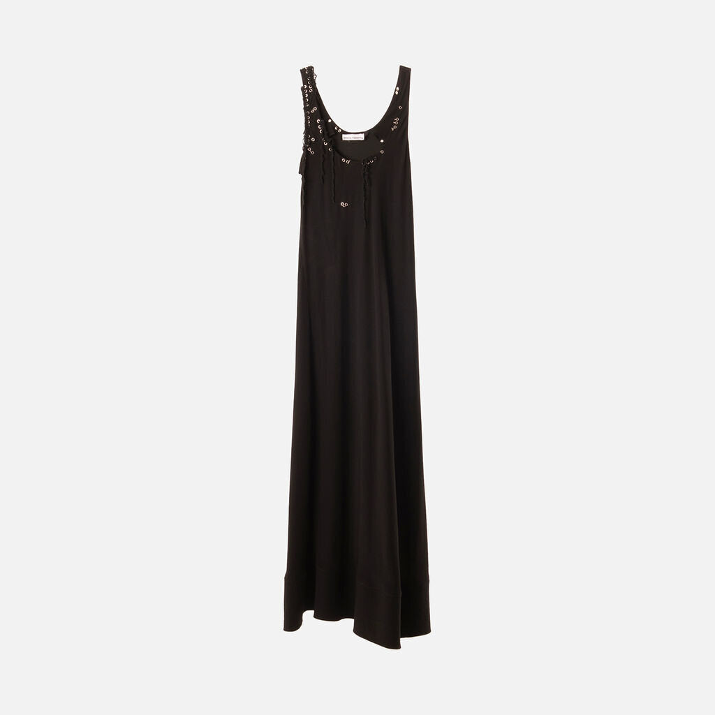 Paco Rabanne Black Silk & Acetate Tank Dress