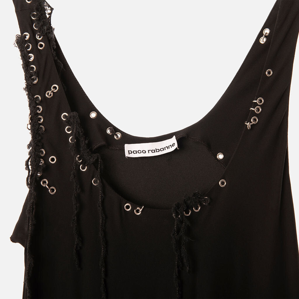 Paco Rabanne Black Silk & Acetate Tank Dress