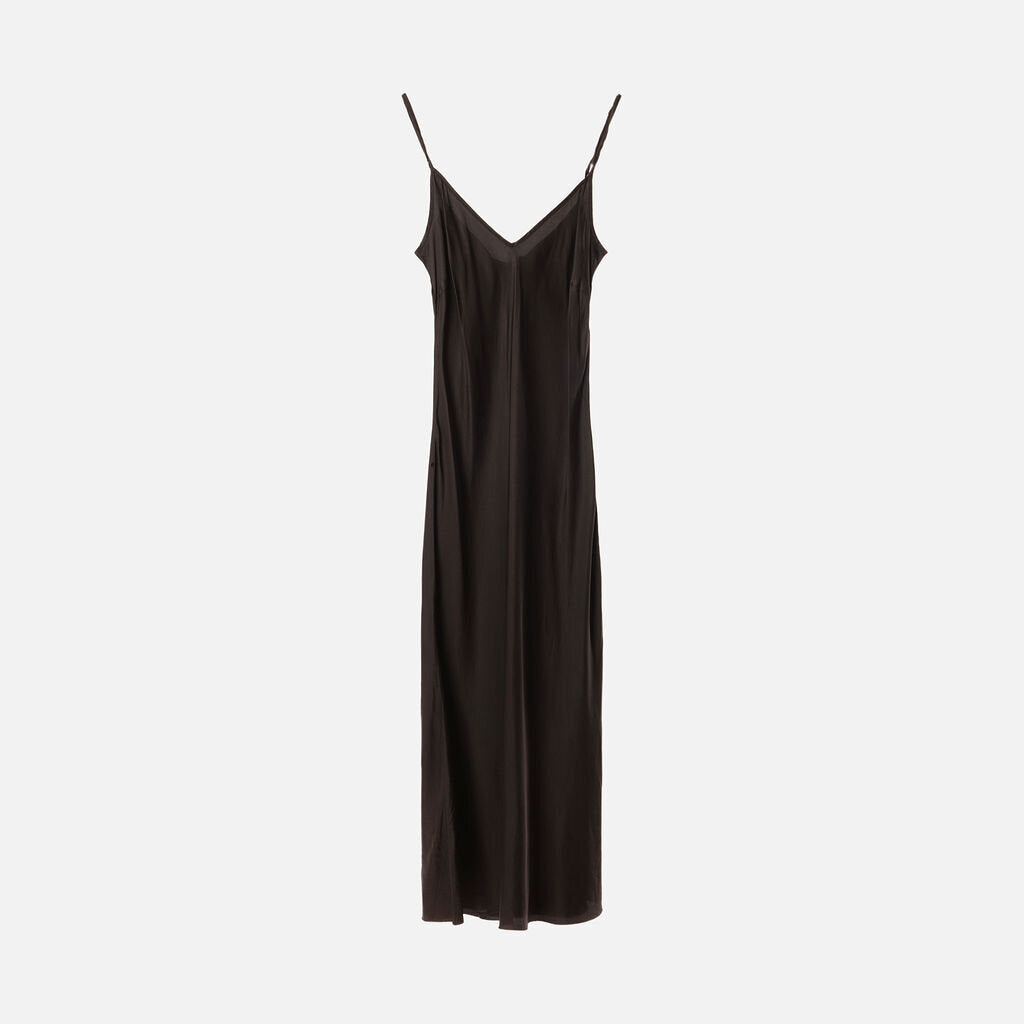 Organic John Patrick Black Cupro Satin Slip Dress