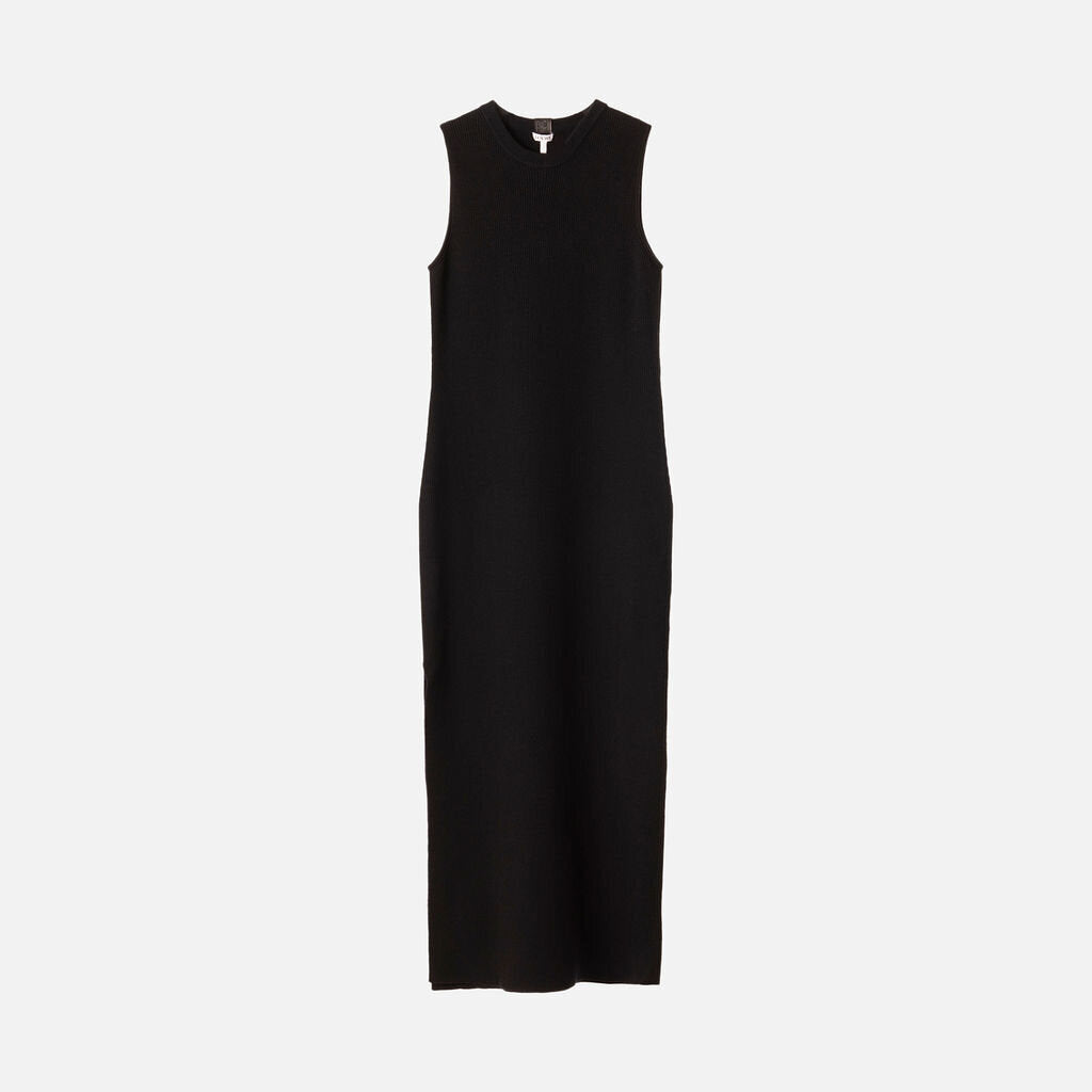 Loewe Black & Navy Wool Ribbed Sweater Dress