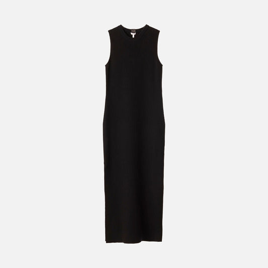 Loewe Black & Navy Wool Ribbed Sweater Dress