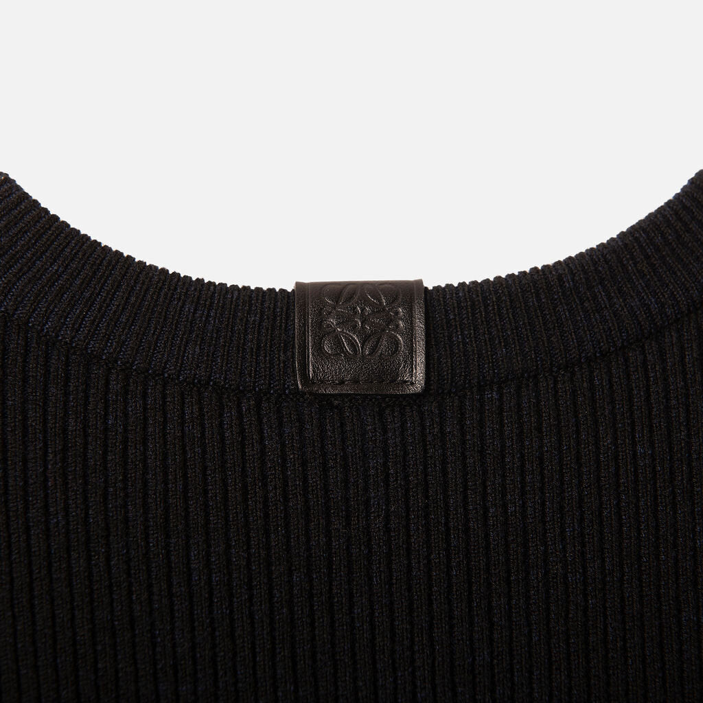 Loewe Black & Navy Wool Ribbed Sweater Dress