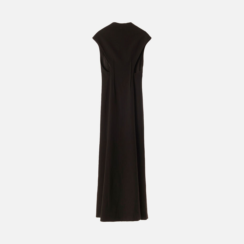 Jil Sander Black Acetate & Poly Sleeveless Maxi Dress