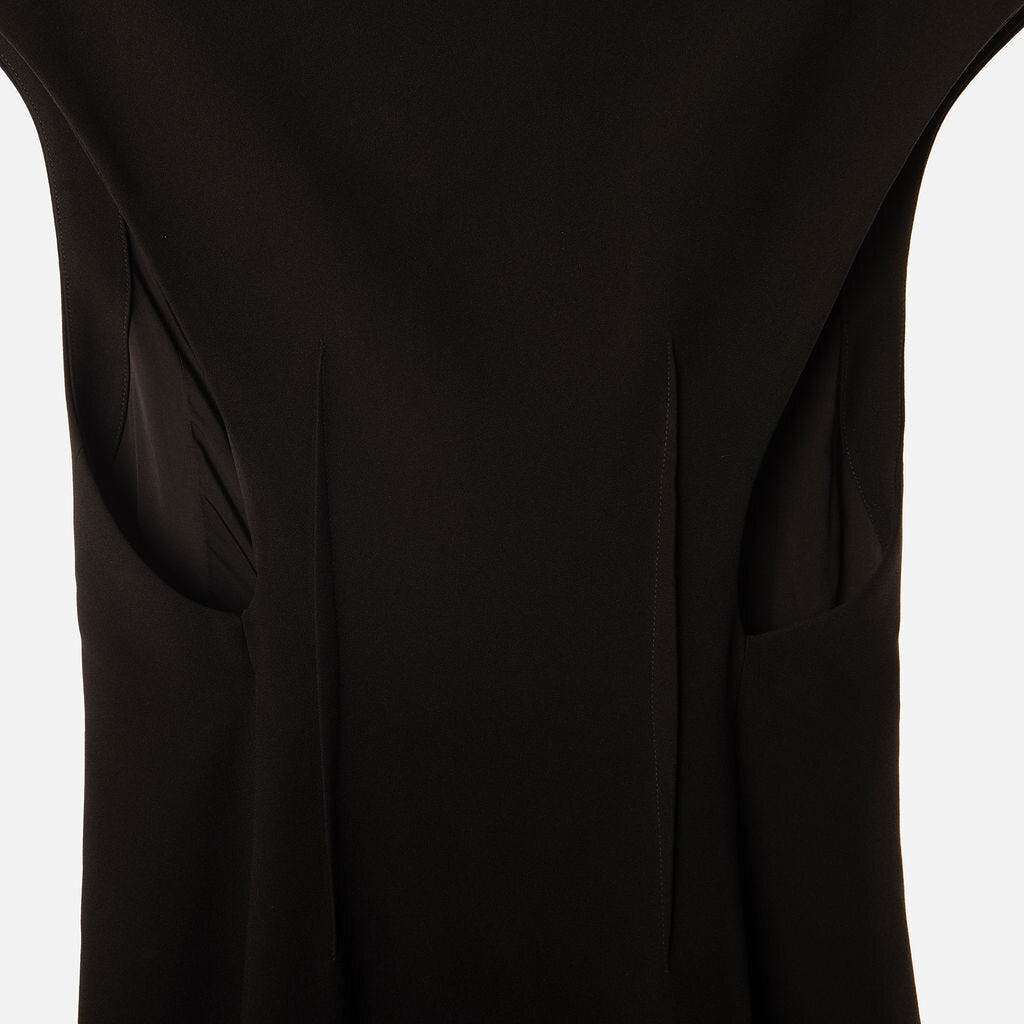 Jil Sander Black Acetate & Poly Sleeveless Maxi Dress