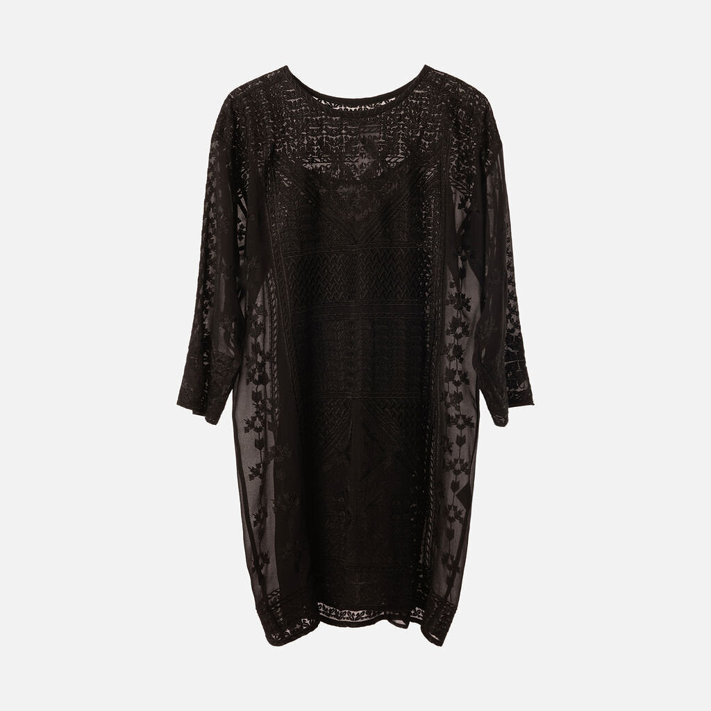 Isabel Marant Black Silk Embroidered Dress
