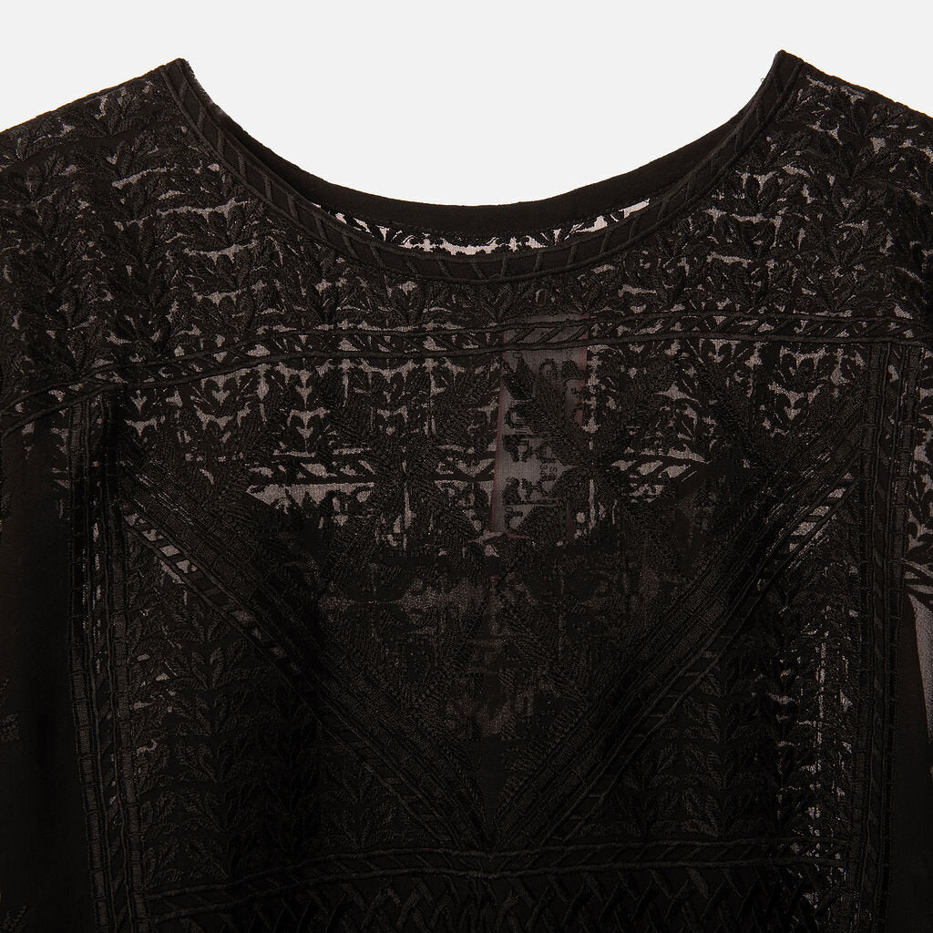 Isabel Marant Black Silk Embroidered Dress