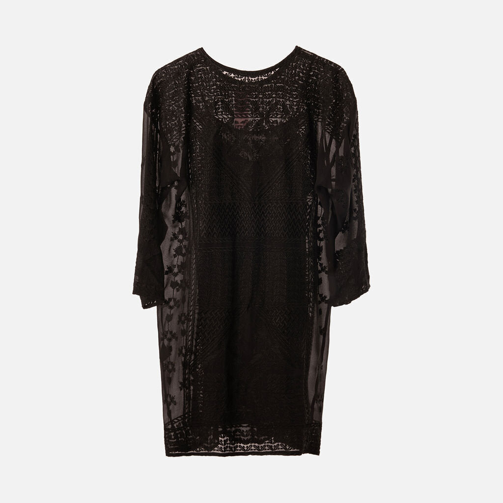 Isabel Marant Black Silk Embroidered Dress
